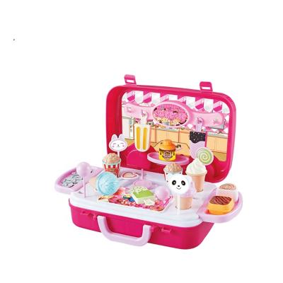 China Baby Learning Education New Amazon Kids Play Suitcase Funny Candy Ice Cream And Set To Pretend Play Kitchen Toys For Girl for sale