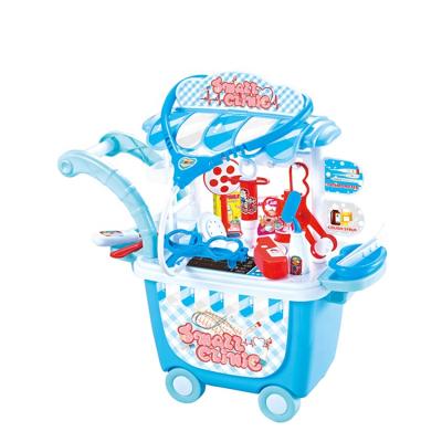 China Baby Learning New Education Amazon Baby Doctor Cart Set Toys Set Medical Pretend Indoor Preschool Kids Toy For Girls Play Game for sale