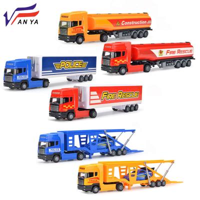 China Toy New Hot Diecast Diecast Model Car Playset Toy Tanker Truck Trailer Big Truck Kids Alloy Toy Car for sale