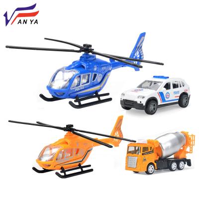 China Friction Toy Friction Rescue Helicopter Playset Toy Speedboat Engineering Vehicle Police Car Ambulance Friction Toy Vehicle Alloy Toy Car for sale