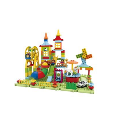 China Diy Toy Kids Educational Amusement Park Eco-friendly Creative Music Toy 2020 New Color Orbital Building Blocks for sale