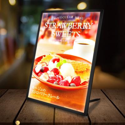 China Organic glass Price list billboard ultrathin led bar menu poster advertising glass light box for sale