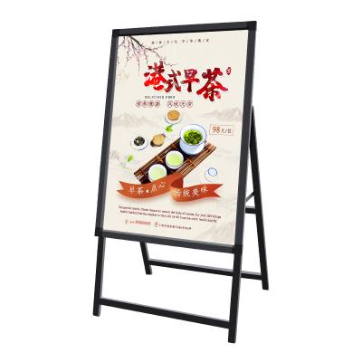 China Open Type Portable Light Box Poster LED Aluminum Alloy Frame A Stand Alone Sign Display Type Floor Advertising Display Stand 59.4*84.1(cm) for sale