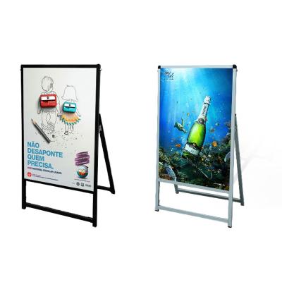 China Glowing Aluminum Alloy Billboard Luxury Led Advertising Floor Sign Stand Poster Display Stand for sale