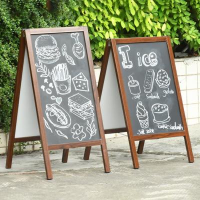 China Blackboard 82*49 (cm) - Programmable Small Grain Restaurant Wooden Movable A-frame Stand Small Custom for sale