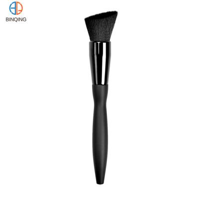 China Angular Blush Sexy Black Luxury Custom Cosmetic Brushes Flat Professional Angled Oval Single Base Make Up Brush for sale