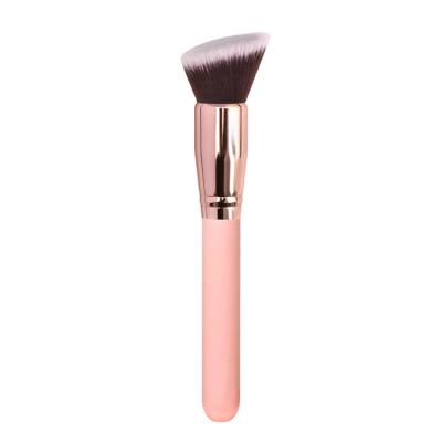 China Angular Blush Wholesale Customize Simple Pink Black Flat Surface Powder Makeup Brushes OEM Foundation Cosmetic Brushes for sale