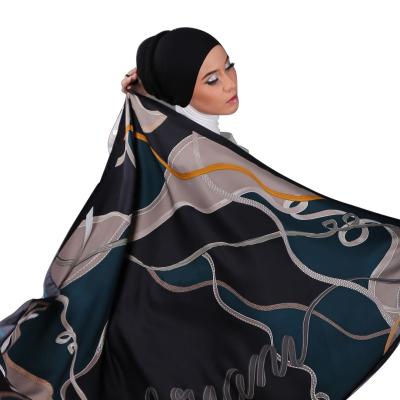 China Neckscarf& Custom malaysia silk textured satin shawl designer scarf malaysia hijab shawl scarves. for sale