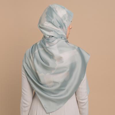 China Neckscarf& Scarf Custom design printed satin textured silk shawl scarf Malaysia hijab shawl scarves. for sale