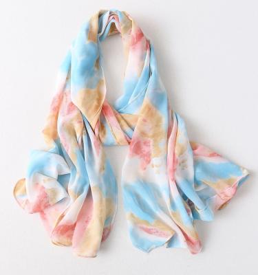 China Neckscarf& Scarf Fashion Tie Dye Chiffon Hijab For Muslim Women Printed Chiffon Hijab Scarf Shawls for sale