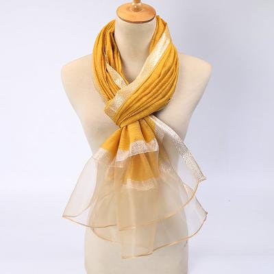 China Wholesale Dubai Shawls Women Scarfs Dubai Pearl Organza Scarf Hot-selling Soft Cotton Hijab for sale