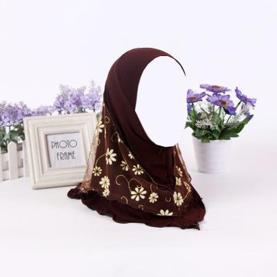 China Polyester Crystal Kids Turban Scarf Hijab Gauze Canvas Muslim Turban for sale