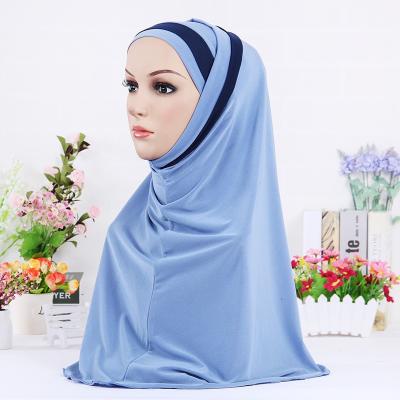 China New Polyester Muslim Scarf, Ethnic Style Turban Two Piece Hijab Scarf for sale