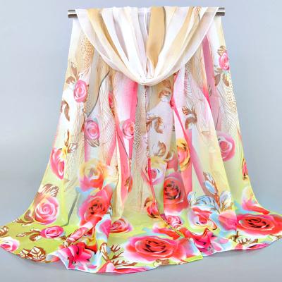 China Chiffon Fashion Printed Chiffon Scarf Autumn Chiffon Scarf for sale