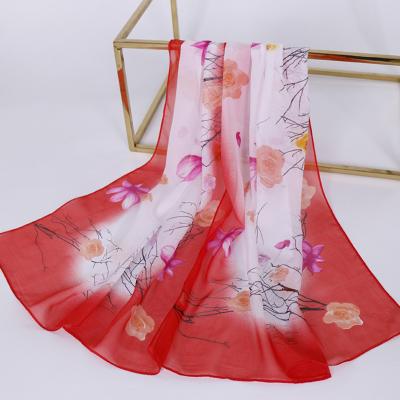 China Chiffon Chiffon Scarf Ladies Print New Fashion Wild Scarf Small Gauze Scarf Long for sale