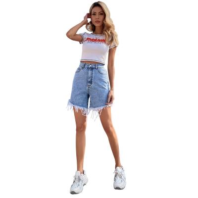 China Comfortable Custom Jeans Shorts Custom Women Jeans Manufacturer for sale