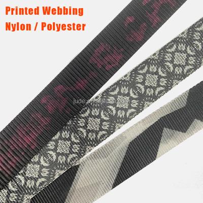 China Durable Custom Printed Nylon Polyester Webbing Belt 38mm 1.5 In. thick for leisure belt color fashion style multi pattern for sale