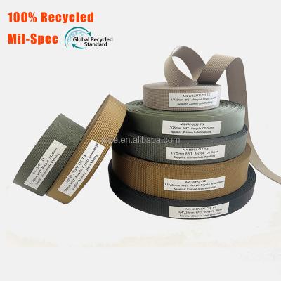 China JUDE Nylon Polyester Viable 17337 55301 5038 Webbing Lightweight Bulletproof Vest Recycled RPET Mil Spec Webbing for MOLLE for sale