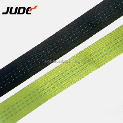 China Viable Tubular Webbing With Color Yarn Nylon Polyester 25mm For Dog Pet Leash Soft Thick Black Green Orange for sale