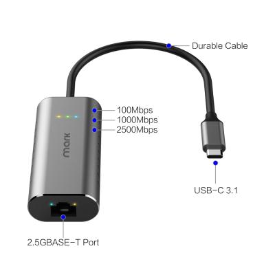 China Laptop. Smartphone Accessories OEM USB C HUB Factory.Table Original USB-C 3.1 to RJ-45 2.5 Gigabit Adapter for Laptop and Smartphone for sale