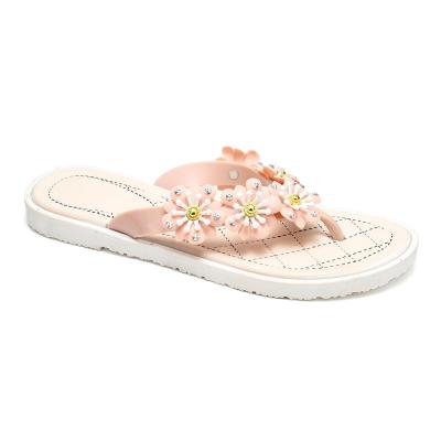 China Fashion Trend Flower sandals Women's comfortable flats Soft sole simple flip-flops Summer beach shoes Fashion casual flip-flops for sale