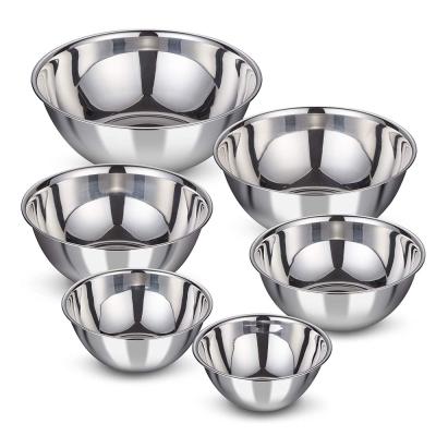 China Sustainable Cooking Preparing 0.8mm Stainless Steel Nesting Bowl Salad Bowl Mixing Bowls for sale