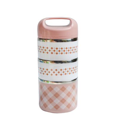 China Freshness Preservation Mini Double Wall Stainless Steel Kids Lunch Box 3 Tier Bento Box for sale