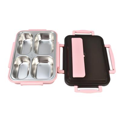 China Freshness Preservation 4 Compartment Stainless Steel Lunch Box Bento Food Container For Adult for sale