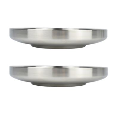 China Double Layer Sustainable Heat Insulated Round 304 Stainless Steel Plate And Dinner Plate for sale