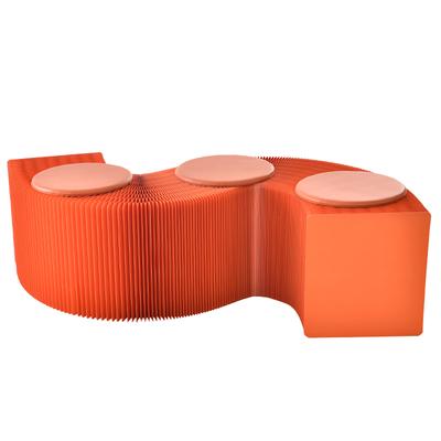 China COMNENIR Foldable Creative Telescopic Organ Foldable Portable Furniture Space Saving Furniture Porch Wrapping Paper Bench Stool for sale