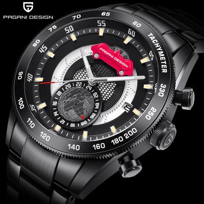 China Water Resistant PAGANI DESIGN 2767 New Men Watches Unique Earth Pattern Chronograph Quartz Wristwatches for sale