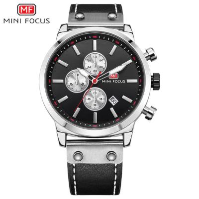 China Water Resistant MINI FOCUS MF0110G Sport Men Watch Top Brand Quartz Wristwatch Leather Military Watches Clock Men Chronograph Relogio Masculino for sale