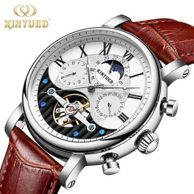 China Water Resistant KINYUED watch JYD-J018 Creative Automatic Men Watches 2019 Luxury Brand Moon Phase Mens Mechanical Watch for sale