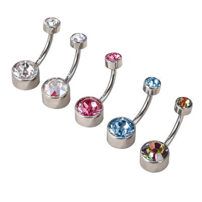 China Hot Wholesale ASTM F136 CLASSIC Titanium High Quality Framing Setting Opal Stone 14G Navel Belly Button Rings for sale