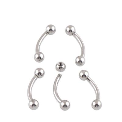 China 2022 Punk 2022 Hot Sales F136 Simple Titanium Outward Piercing Tread Curved Barbells Jewelry Style For Man Women for sale