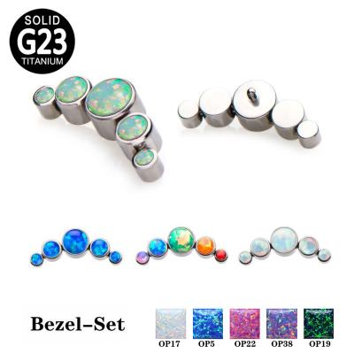 China Punk Titanium ASTM F136 Internally Threaded Stud Upper Body Lip Bezel Set CZ Stone Labret Jewelry Piercing Accessories for sale