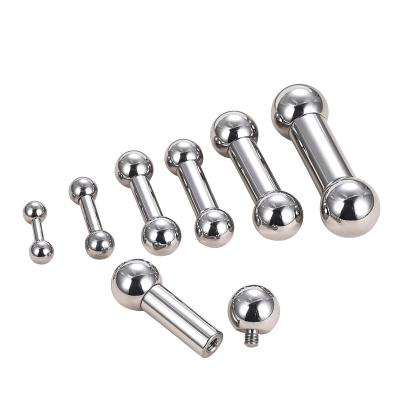 China ASTM F136 Big Size Threaded Barbell G23 Punk Titanium Internal Threaded Internal Threaded Polished Accessories High for sale