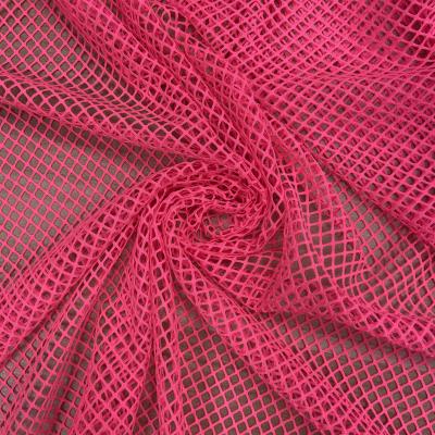 China Good elasticity polyester elastic four-sided small mesh hollowed out mesh suitable for skirt swimwear skirt upper fabric for sale