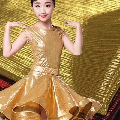 China Hot stamping swimwear fashion fabric knitted stretch fabric gold and silver color gold beauty strips swimwear 170g fashion fabr for sale