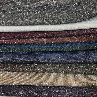 China Instant Silver Swimsuit Wind Evening Dress Fabric Glitter Craft Fabric New Stretch Knit Dress Evening Wind European and American Swimsuit Fabric for sale