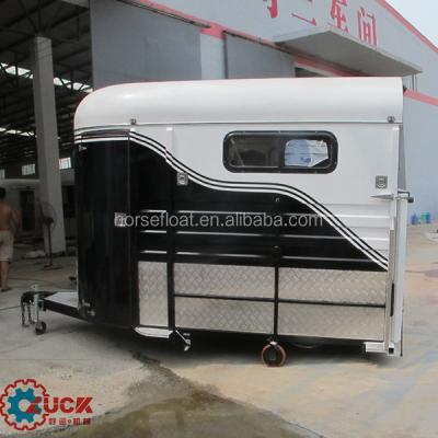 China Travel Trailer 2 horse trailer angle load standard version 2 horse float for sale