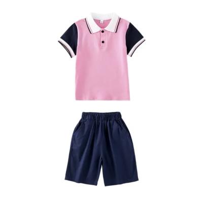 China School Summer Clothes Boys Girls Kids Polo Tshirts Casual OEM Solid Knitted School Uniform Children Custom Graphic Short Sleeve for sale