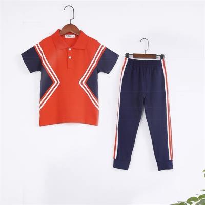 China School 2023 Summer New Boys Girls Short Sleeve Polo Shirt 2-11y Children Lapel Solid Color Clothes Kids Cotton School Uniform Polo Shir for sale