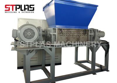 China Heavy Duty Plastic Shredder Machine , Double Shaft Rubber Tire / Wood Shredder for sale