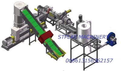 China Single Stage Solid Waste Water Ring Cutting HDPE Plastic Granules Extruder Machine for sale