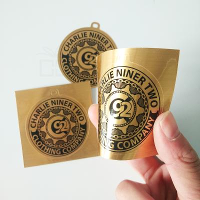 China Decorative Sticker Label Sticker Gold Foil Brushed Wine PET Silver Metallic Aluminum Waterproof Decorative Sticker Promotional Gifts for sale