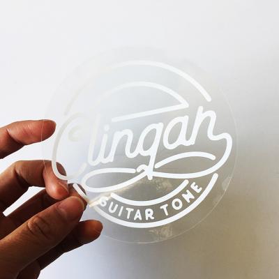 China Waterpoof Logo Printed Transparent Vinyl Die Hot Waterproof Adhesive Cut Custom Clear Sticker Logo Stickers for sale