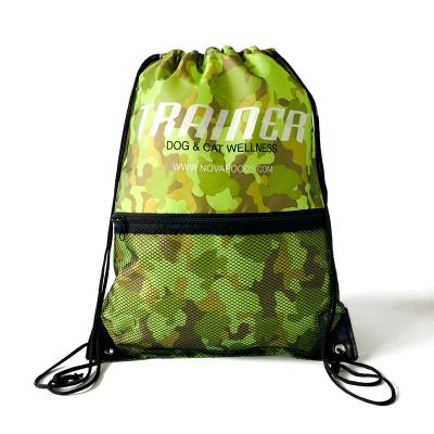 China Custom Gift Bag 210D Eco Logo Retail Printed Polyester Drawstring Bag for sale