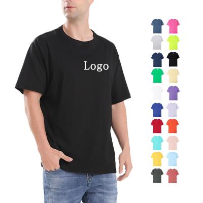 China Anti-wrinkle Tshirt Men 100% Soft Pre Shrunk Egyptian Cotton Polyester Sublimation Embroidered High Neck Oversized Gym 180Gsm 300Gsm T Shirts for sale