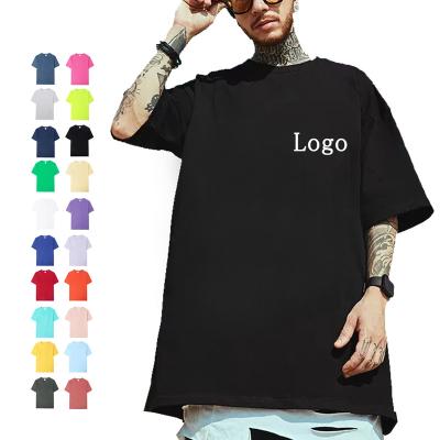 China Anti-wrinkle Men Plain White Blank Printing Tee Shirt Custom Unisex Screen Print Oversized Heavyweight Sublimation Blank Black 300 Gsm Tshirt for sale